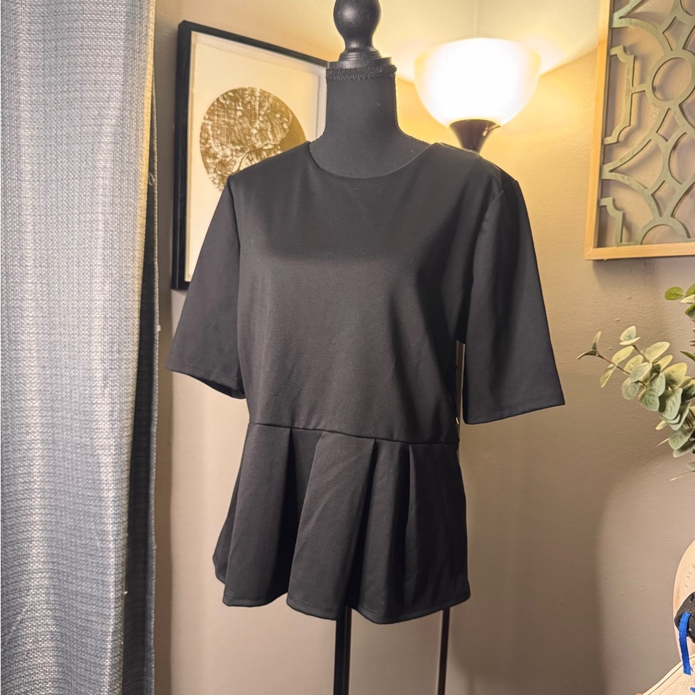 Simply Vera Vera Wang Black Peplum Blouse